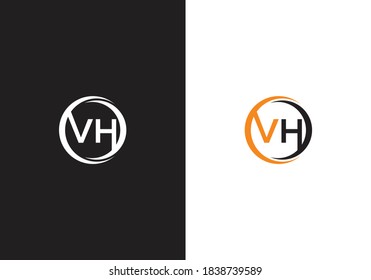V H, VH Initial Letter Logo design vector template