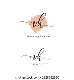 V H VH Initial logo template vector