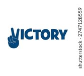 V hand victory symbol icon isolated on white background