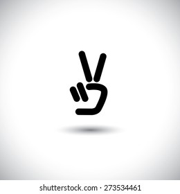 v hand victory symbol vector logo icon. this icon can also represent victory, winner, winning, success, progress, triumph