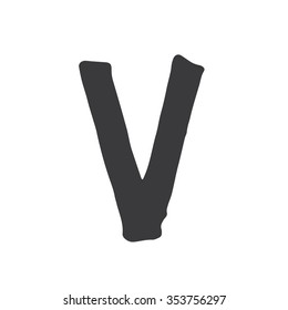 V Hand Written Marker Alphabet Vector Stock Vector (Royalty Free ...