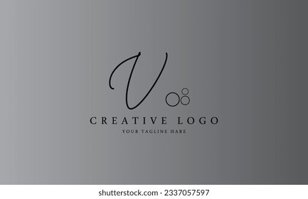 V handwriting black simple creative modern style logo design with gradient background 