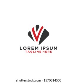 V human letter vector logo template.