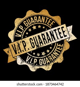 V. I. P. GARANTÍA. Impresión de marca con la inscripción. Viejo sello vintage. Ilustración vectorial de material.