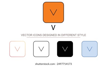 V icon design with white background stock illustration