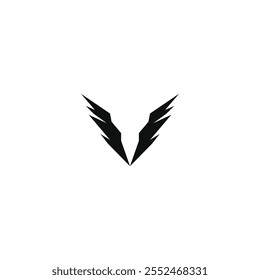 V icon logo flat vector design, Letter V, wing logo icon, flying logo icon, bird logo.