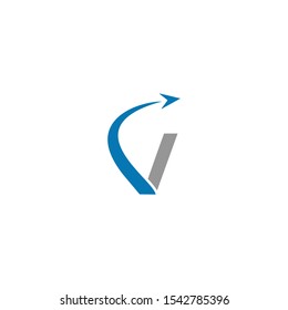 V icon logo simple and smart