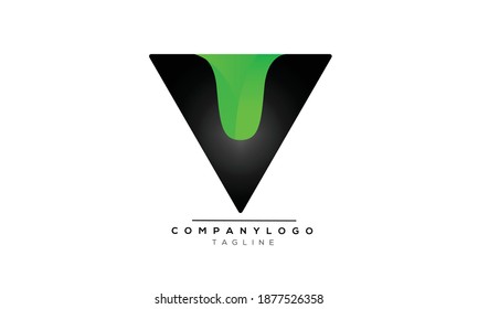 V icon monogram letter text alphabet logo design