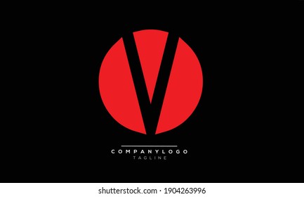 V icon monogram letter text alphabet logo design
