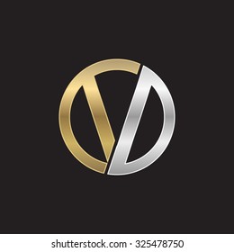 V initial circle company or VO OV logo black background