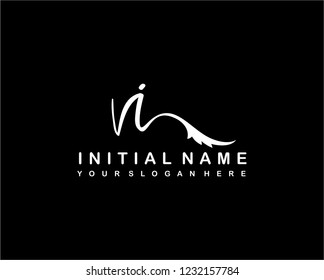 V I Initial Handwriting Logo Template