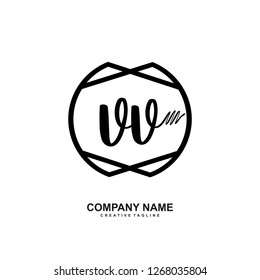V V Initial Handwriting Logo Template Vector