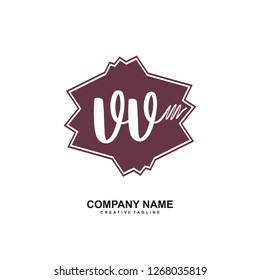 V V Initial Handwriting Logo Template Vector