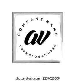 A V Initial handwriting logo vector