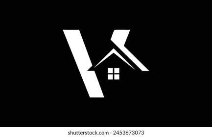 V diseño inicial del Vector del logotipo de la casa o del inmueble