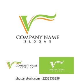 V logotipo comercial de la letra inicial y vector de símbolo