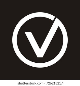 V initial letter logo inside circle