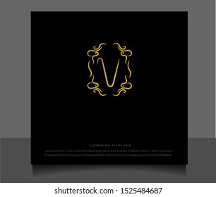V initial letter vintage logo, modern logo template with simple design. Eps 10.