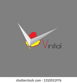v initial logo for company, organization or team in game with arrow illustration