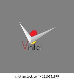 v initial logo for company, organization or team in game with arrow illustration