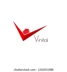 v initial logo for company, organization or team in game with arrow illustration