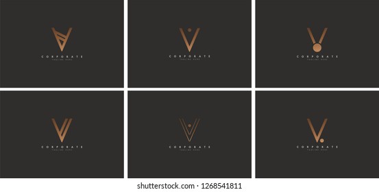 V Initial logo concept, set logo
