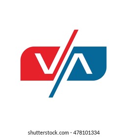 V A Initial Logo Design