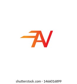 A V Initial Logo Design Vector