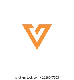V initial logo design vector simple