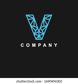 v initial logo designs vector template