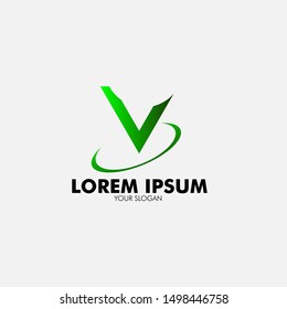 V initial logo letter for business company