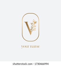 V initial logo Modern Minimalistic and Floral templates for Invitation cards, Logo identity for restaurant, boutique, cafe handwriting logo of initial signature, wedding vector 