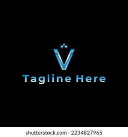 v initial logo for real estate