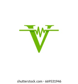   V initial Music Logo, V initial Medical Logo template designs