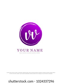 V & V initial splash logo template vector