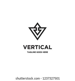 V Initial For Vertical Logo Icon Vector