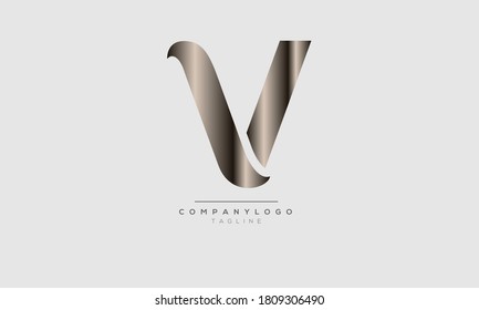 V initials monogram letter text alphabet logo design	