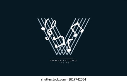 V initials monogram letter text alphabet logo design