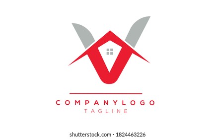 V initials monogram letter text alphabet logo design