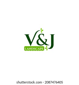V und J Landscape Logo Design Vector