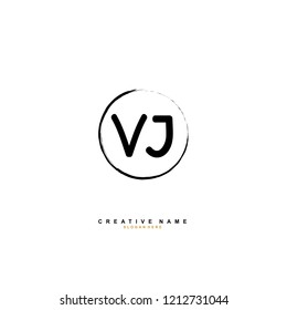 V J VJ Initial abstract logo concept vector