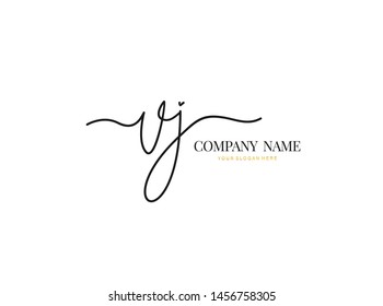 V J VJ Initial handwriting logo design with circle. Beautiful design handwritten logo for fashion, team, wedding, luxury logo.