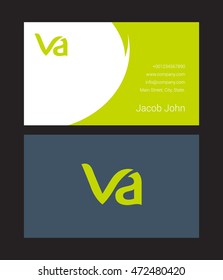 V & A Joint letter logo with card template