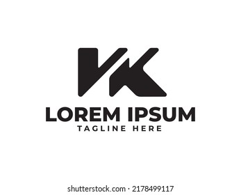 V K or K house building logo premium vector. Letter K real estate logo