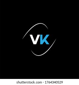 V K letter logo template design