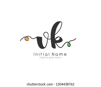 V K VK Initial handwriting logo vector template