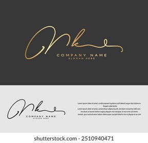 V K VK initial handwriting signature logo