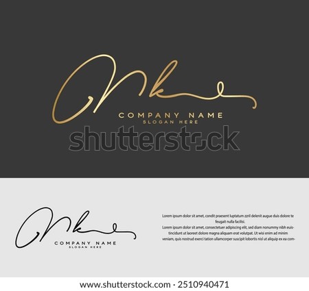 V K VK initial handwriting signature logo