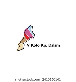 V Koto Kp Dalam map. vector map of Indonesia Country colorful design, suitable for your company