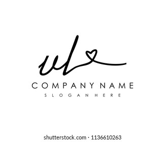 V L Initial handwriting logo vector